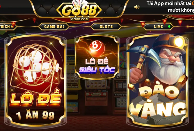 Sảnh game go88 nhanh đa dạng hình thức - thể loại.